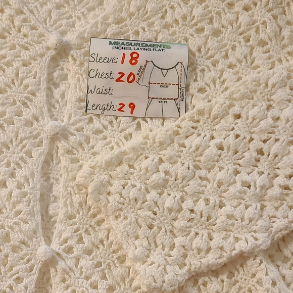 St. John’s Bay White Crochet Open Front Cardigan 1X - Picture 14 of 15